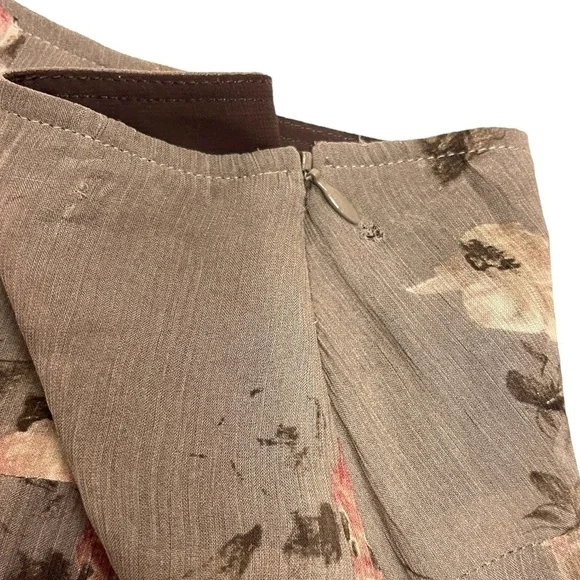 Vintage Jacob A line floral mini Skirt size 7/8 brown floral - Picture 12 of 15